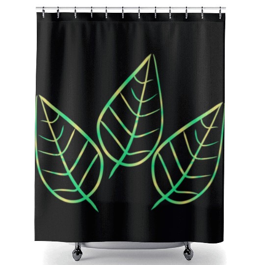 leaf icon nature green three leaves Shower Curtains