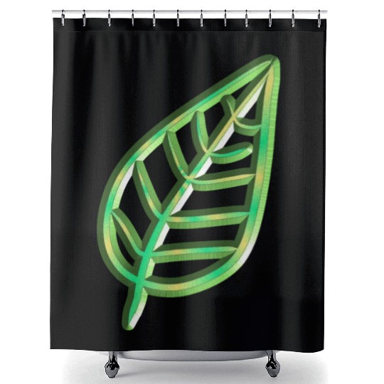 leaf green icon nature Shower Curtains