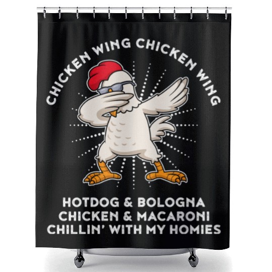 Chicken Wing Chicken Wing Shower Curtains Song Lyric Hot Dog
