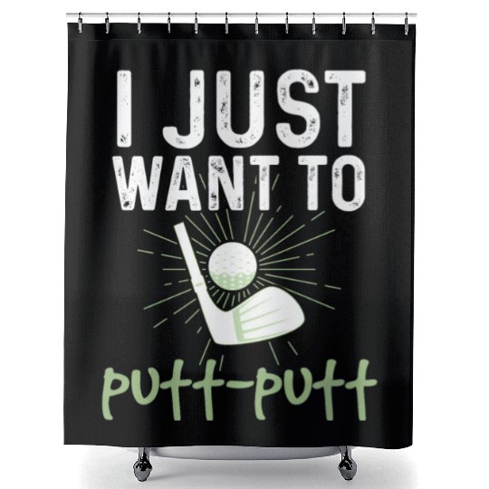 Funny Goofy Mini Golf Quotes Putt Putt Legend Shower Curtains