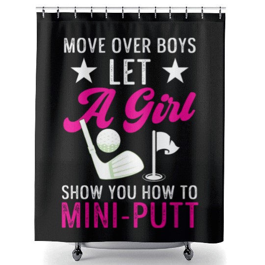 Funny Goofy Mini Golf Quotes Putt Putt Legend Shower Curtains