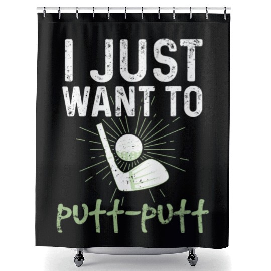 Funny Goofy Mini Golf Quotes Putt Putt Legend Shower Curtains