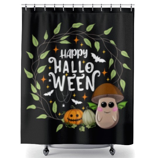 Bat Mushroom 'brown' - Happy Halloween Shower Curtains