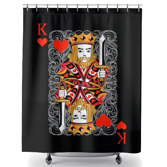 King of Hearts Blackjack Cards Poker 21 K Couple M Shower Curtains