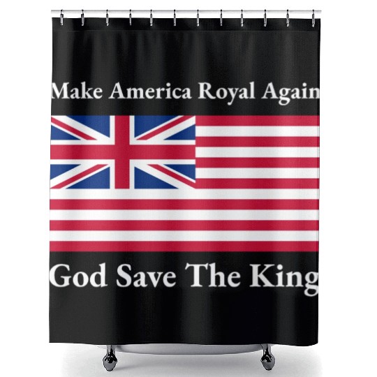 Funny Red Blue Make America Royal Again Flag Shower Curtains