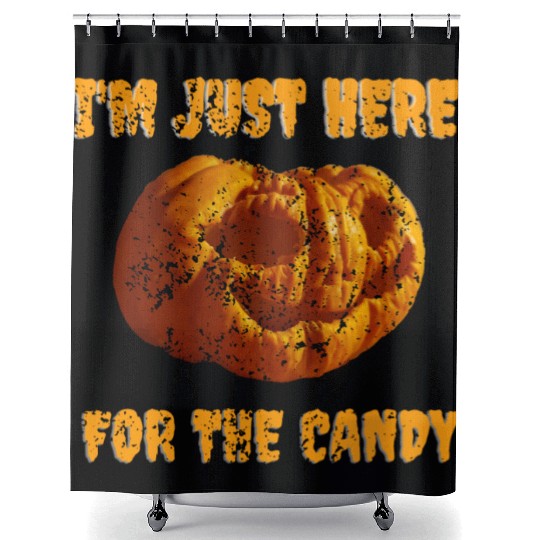 I'M JUST HERE FOR THE CANDY OLD PUMPKIN DRAWING Shower Curtains