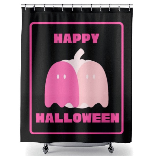 Pink Cute Halloween Shower Curtains