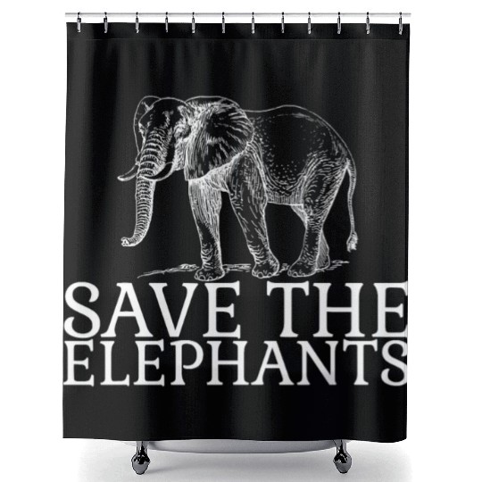Save The Elephants Unique say no to Ivory Shower Curtains