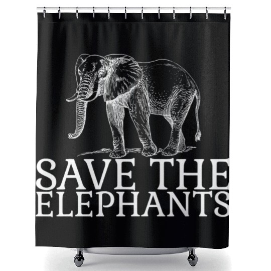 Save The Elephants Unique say no to Ivory Shower Curtains