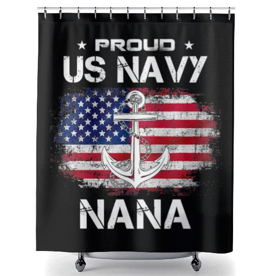 US Na vy Proud Nana Proud US Na vy Nana Grandma Shower Curtains