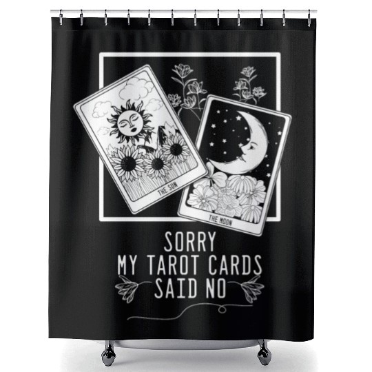 Gothic Moon Sun Tarot Card Said No Halloween Shower Curtains
