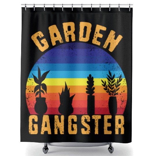 Funny Gardener Botanical Garden Gangster Shower Curtains