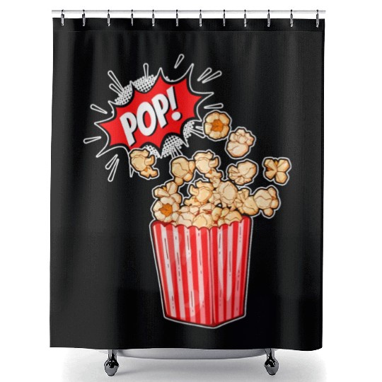 Retro Movie Popcorn Lover Shower Curtains