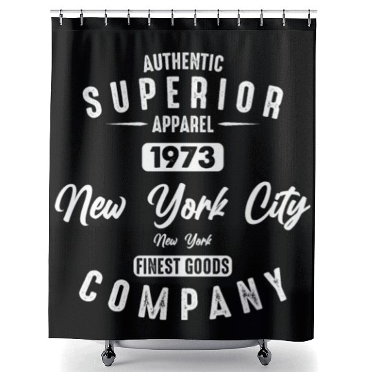 New York City Born In 1973 Vintage Birthday Shower Curtains