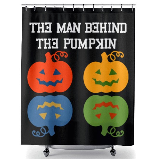Halloween Pregnancy Man Pumpkin Shower Curtains Funny Part