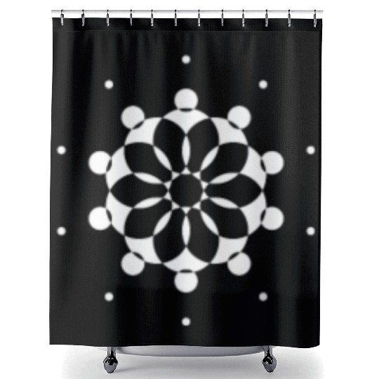Flower Circle Shape Shower Curtains