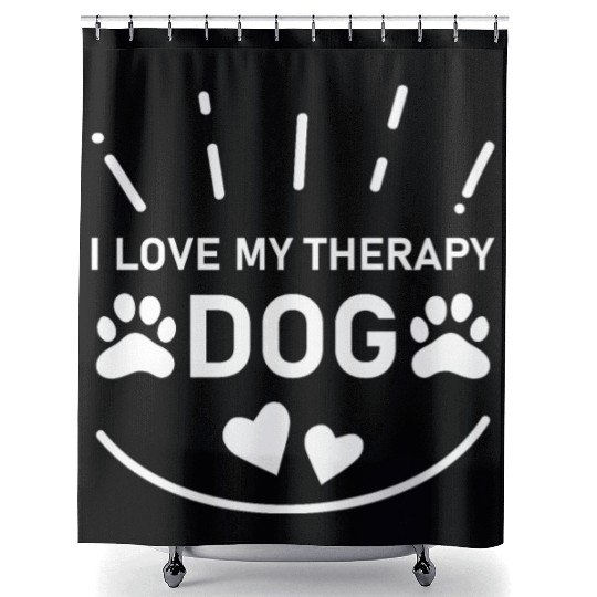 I love my Therapy Dog Shower Curtains