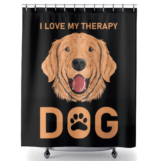 I love my Therapy Dog Shower Curtains