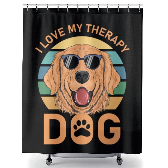 I love my Therapy Dog Shower Curtains
