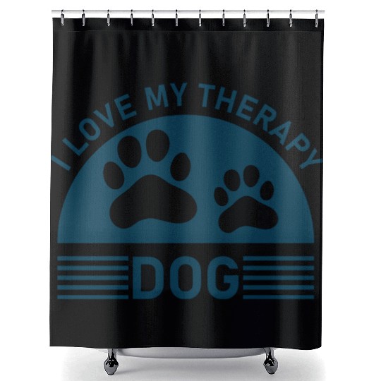 I love my Therapy Dog Shower Curtains