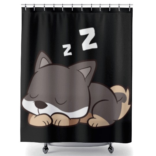 Shikoku Dog Sleeping Kochi-Ken Dog Japan Shikoku Shower Curtains