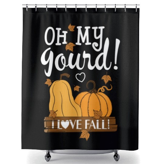 Fall Leaves Pumpkin Lovers Oh My Gourd I Love Fall Shower Curtains