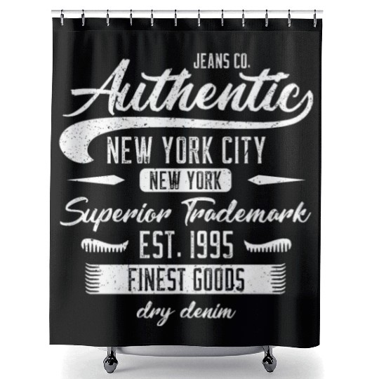 New York City Born In 1995 Vintage Birthday Shower Curtains
