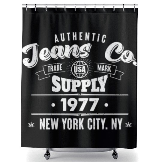 New York City Born In 1977 Vintage Birthday Shower Curtains