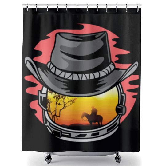 Astronaut Cowboy Astronaut Gift Shower Curtains