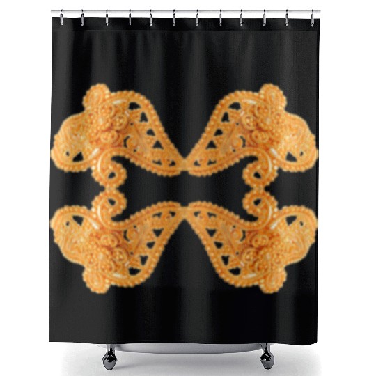 Gold Engagement Jewelry Shower Curtains