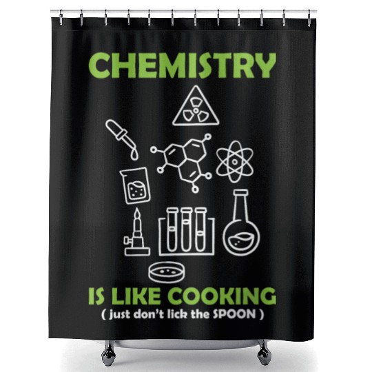 Funny Science Teacher Chemistry Is Like Cooking Shower Curtains