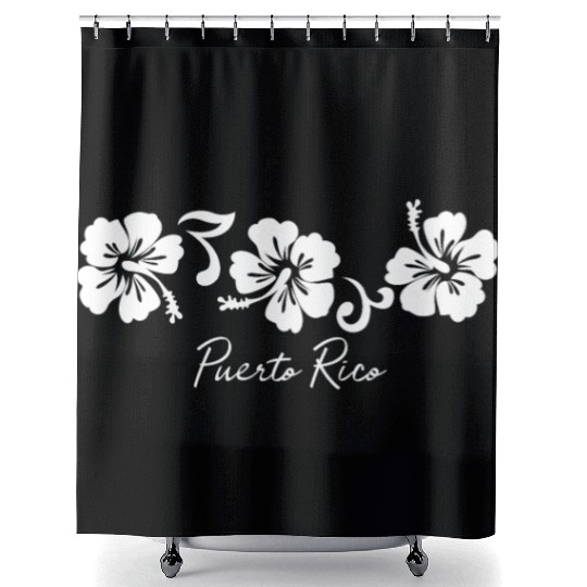 Puerto Rico Hibiscus Flower Shower Curtains