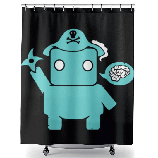 Ninja Pirate Robot Zombie Shower Curtains
