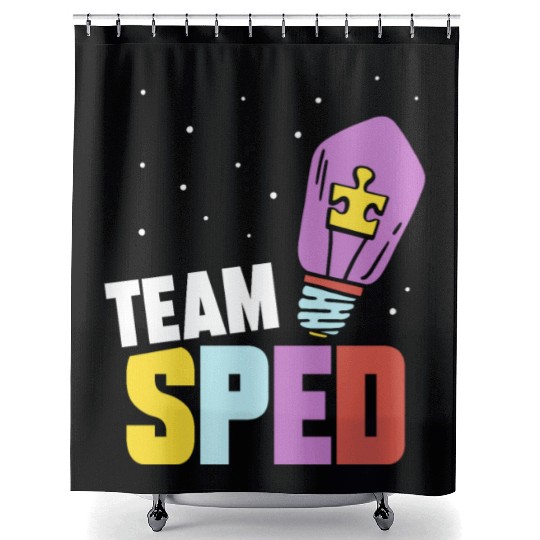 Team Sped Special Education Teacher Awareness Shower Curtains