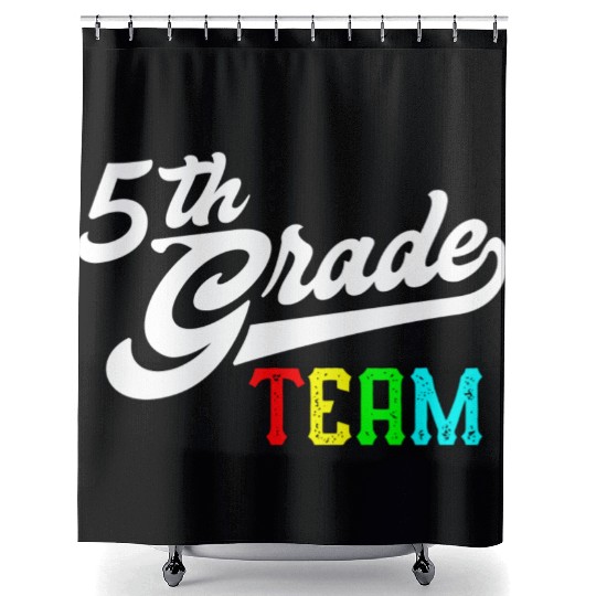 5Th Grade Team Baseball Style Teacher Team Shower Curtains