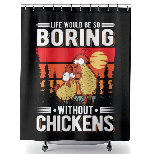 Chickens Gift Farmer Chicken Coop Shower Curtains