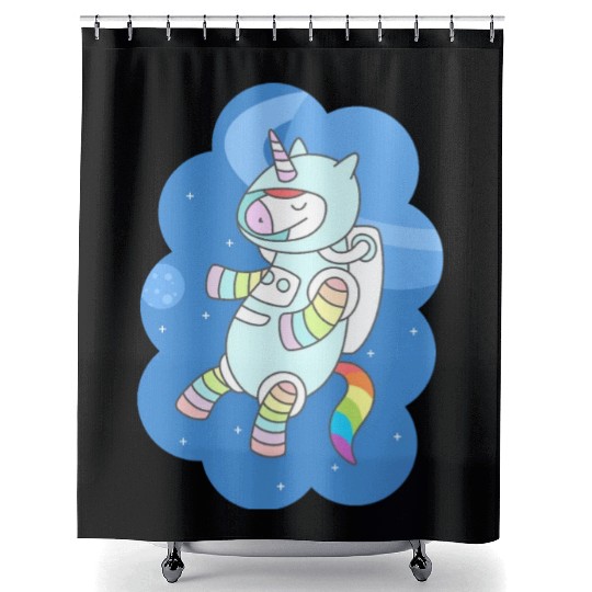 Unicorn Astronaut Shower Curtains