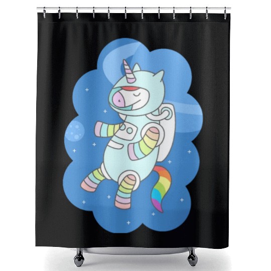 Unicorn Astronaut Shower Curtains
