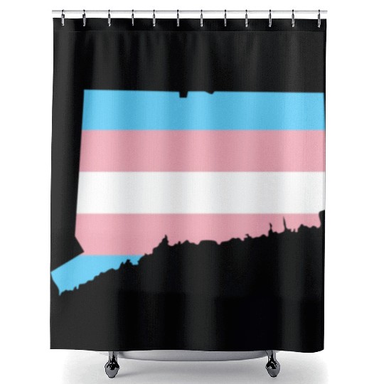 Trans Flag Connecticut LGBT Pride Support Shower Curtains