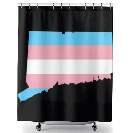 Trans Flag Connecticut LGBT Pride Support Shower Curtains