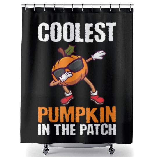 Dabbing Coolest Pumpkin In The Patch Halloween Shower Curtains