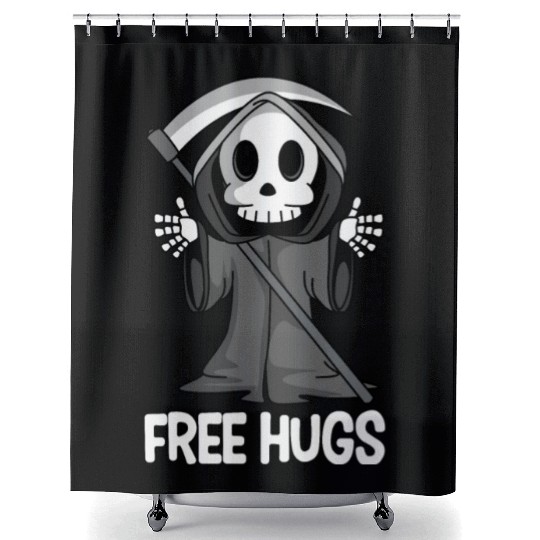 Free Hugs Grim Reaper Spooky Halloween Shower Curtains