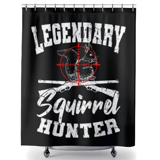 Legendary Squirrel Hunter Hunting Shower Curtains