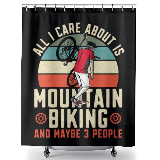 Enduro MTB Mountain Bike Riding Shower Curtains