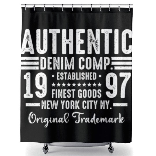 New York City Born In 1997 Vintage Birthday Shower Curtains