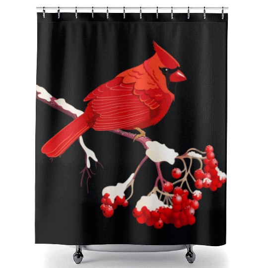 Awesome Red Cardinal Birds Gift Nature Lover Funny Shower Curtains