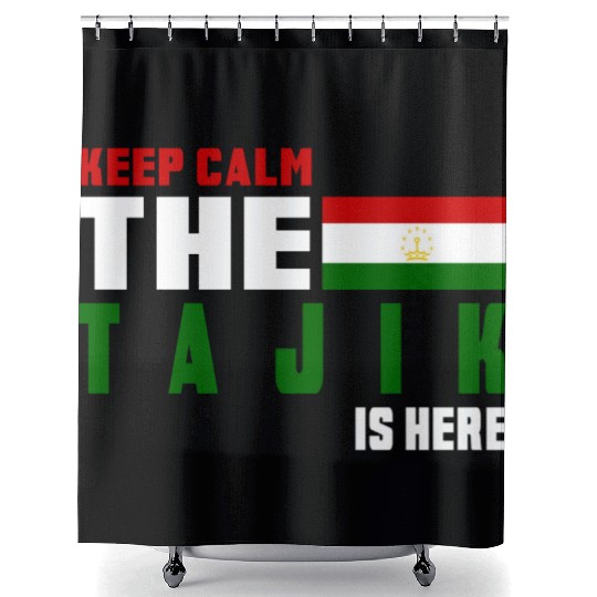 Keep Calm Tajikistan flag design Shower Curtains