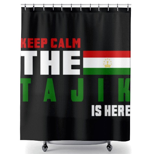 Keep Calm Tajikistan flag design Shower Curtains