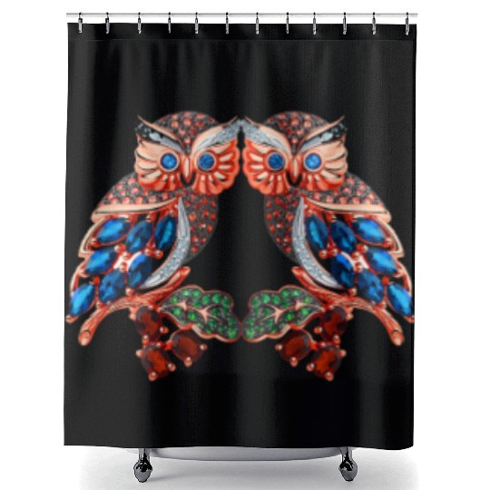 Jewelry Owl Beautifull Design Shower Curtains