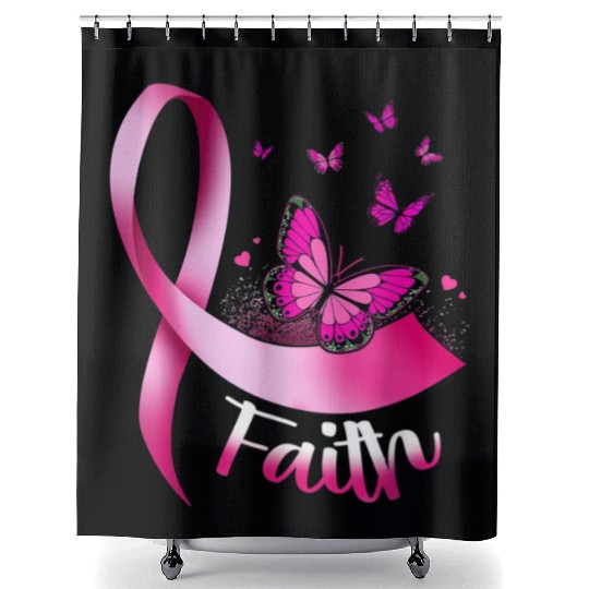 Wear It Pink - Faith, Breast Cancer Shower Curtains